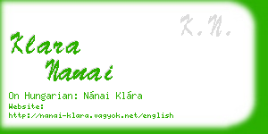 klara nanai business card